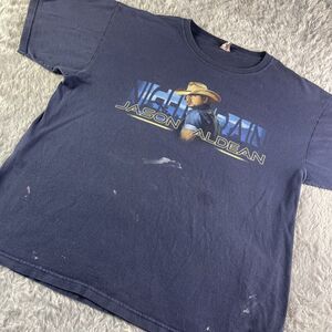 Jason Aldean Shirt Mens Extra Large Blue 2013 Night Train Tour Concert Country